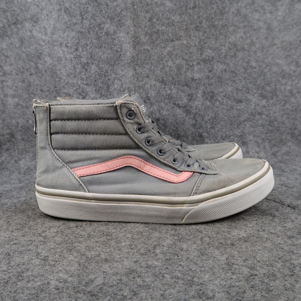 Vans Shoes Kids Missy 4 Sneakers Sk8 Hi Canvas Lace Up Zip Skate Casual Gray